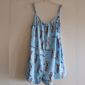 Celebrate Romper Patriotic Blue Beach Size XL